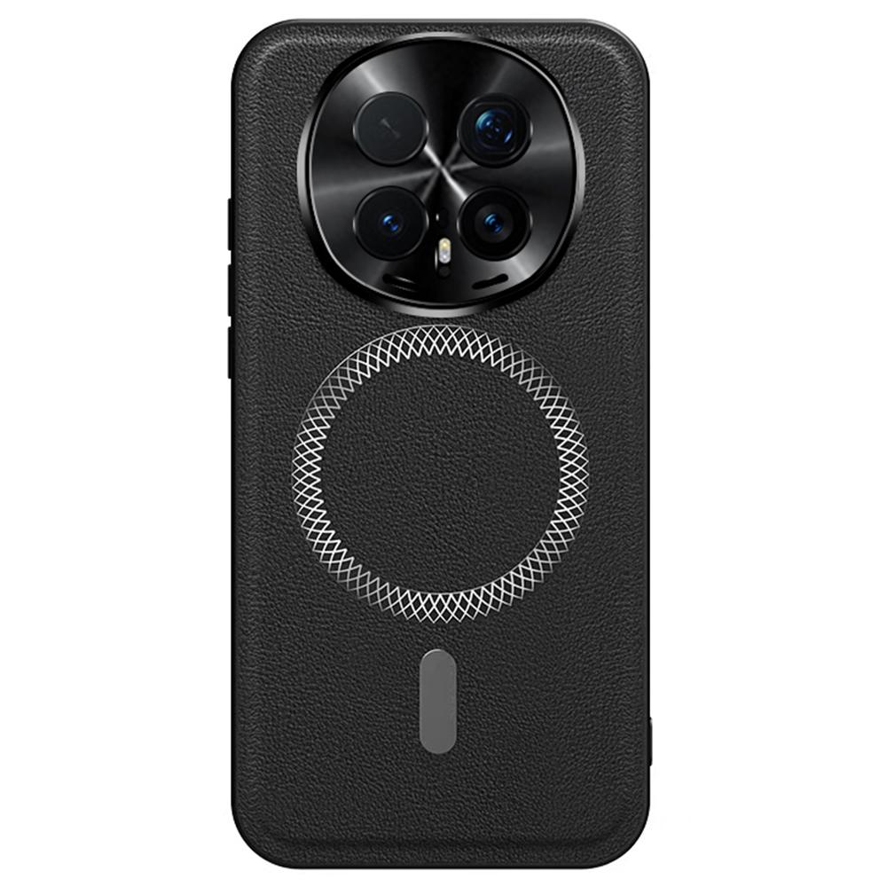 For Honor Magic8 Pro 5G Case Magnetic Case PU TPU PC Phone Back Cover with Metal Lens Frame