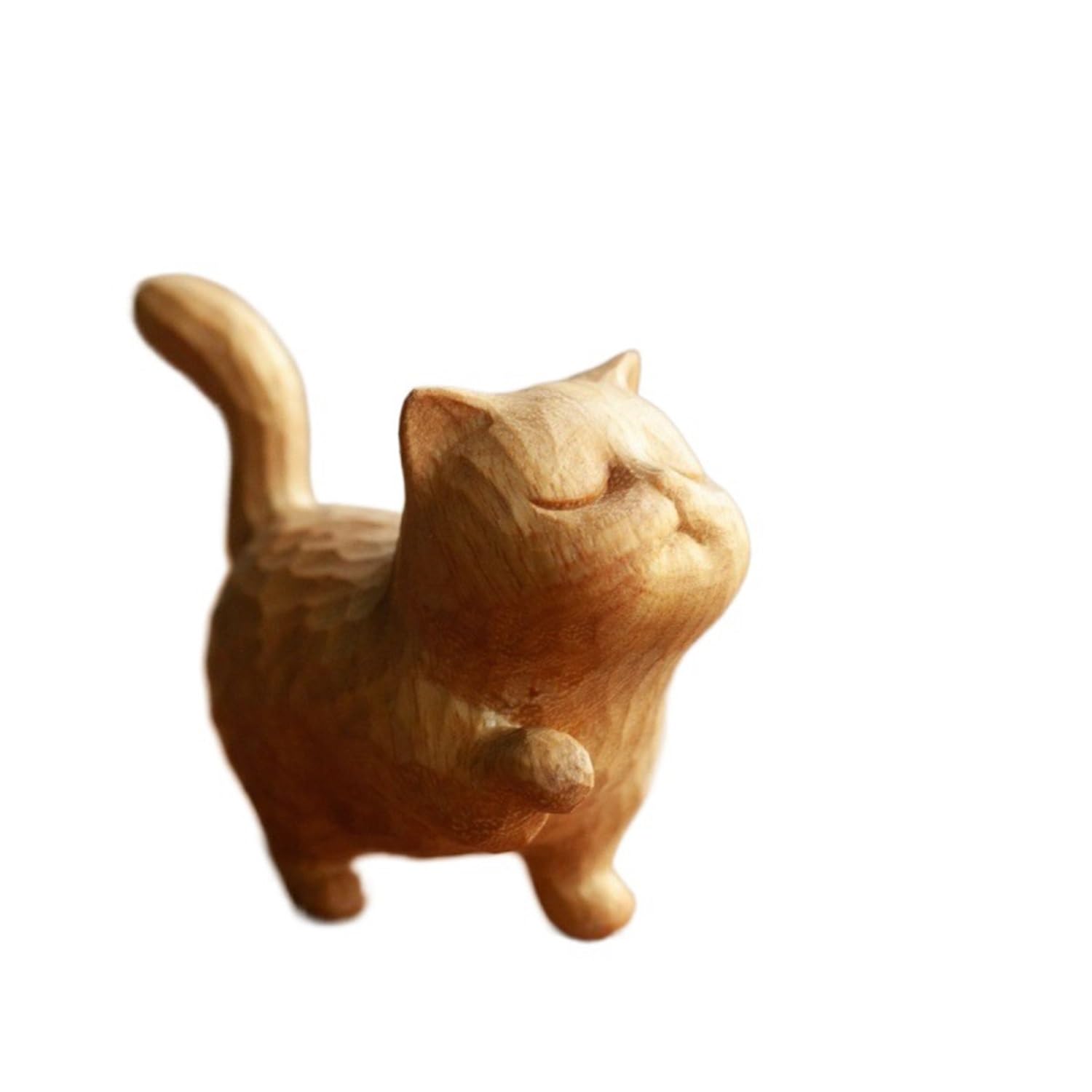 

РИЗЕС Кошка Дерево Интерьер Миниатюрный Сад Расслабляющий Приглашающий Фэн-шуй Подарок Статуэтка, Резьба, Декор, Искусство, Объект, Кошка, Орнамент, Сад, Прихожая,