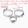 10 Stück-100 Stück Schlauchschellen Einohr Stufenlos 5,3-60mm 304 Edelstahl Schlauchschellen Cinch-Schellenringe zum Abdichten von Arten von Schläuchen
