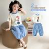 Girls' Summer Outfit Set 2026 New Children's Rabbit Police Officer Short Sleeved Mosquito Proof Pants Stylish Baby Summer Two-piece Set