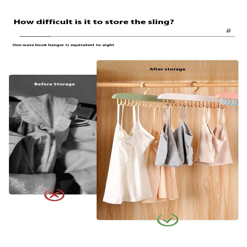 Wavy Clothes Hanger Good Load Bearing Capacity Stay Organized Space Saving Bra Hangers Multifunctional For Student Dormitories