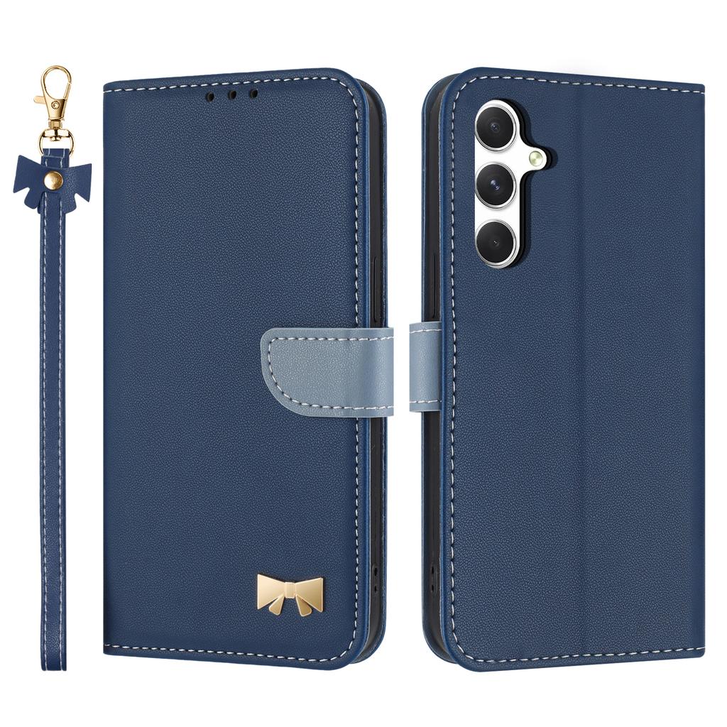 For Samsung Galaxy A17 5G/A26 5G Case Bowknot Decor Wallet Leather Phone Cover with Wrist Strap