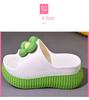 2024 Green Flower High Platform Slippers Women's Anti Odor Summer Slide Shoes College Student Gilrs Increased Slipper Mules Shoe
