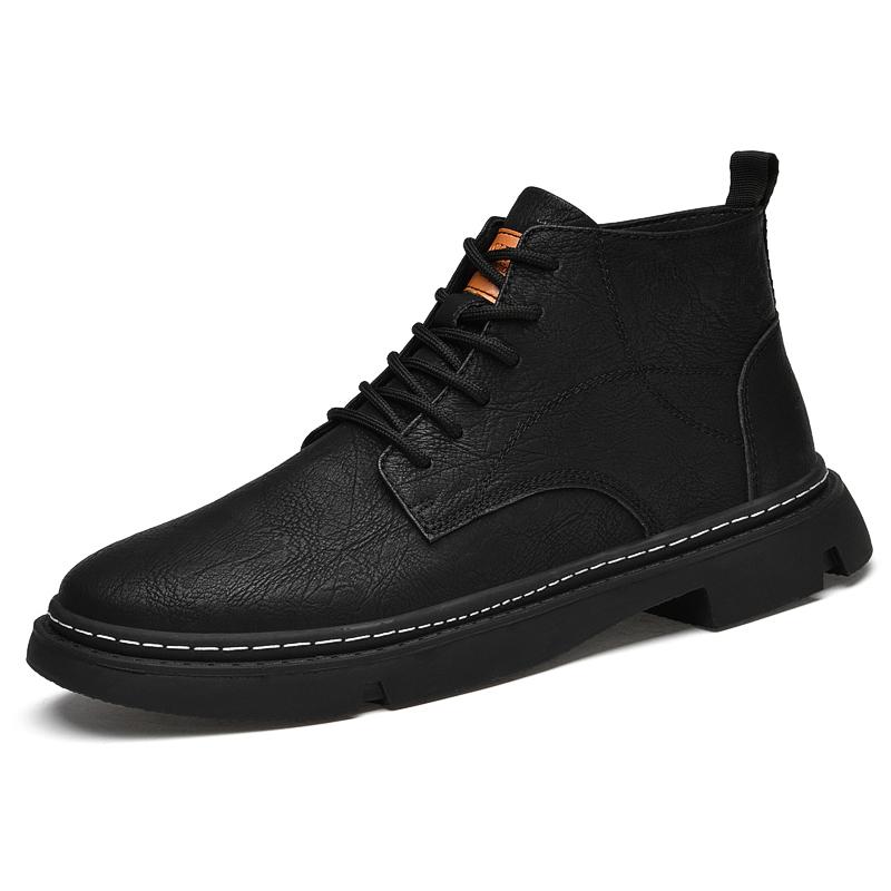 Fashion Classic Brand Men's Workwear Boots Thick Soled Wear-resistant Men's High Top Shoes High-quality Genuine Leather Casual Shoes