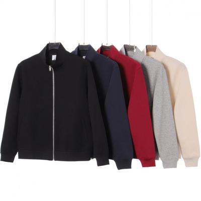 Sudadera con capucha unisex de peso pesado 350g, mezcla de algodón, cuello alto, cierre de cremallera, corte holgado, jersey casual, invierno