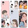 Phone Case For Xiaomi Redmi Note 15 14 13 12 4G 10 11 Pro Plus 5G 14C 13C 12C 10C Clear Soft TPU Cover Cute Boy Girl Couple