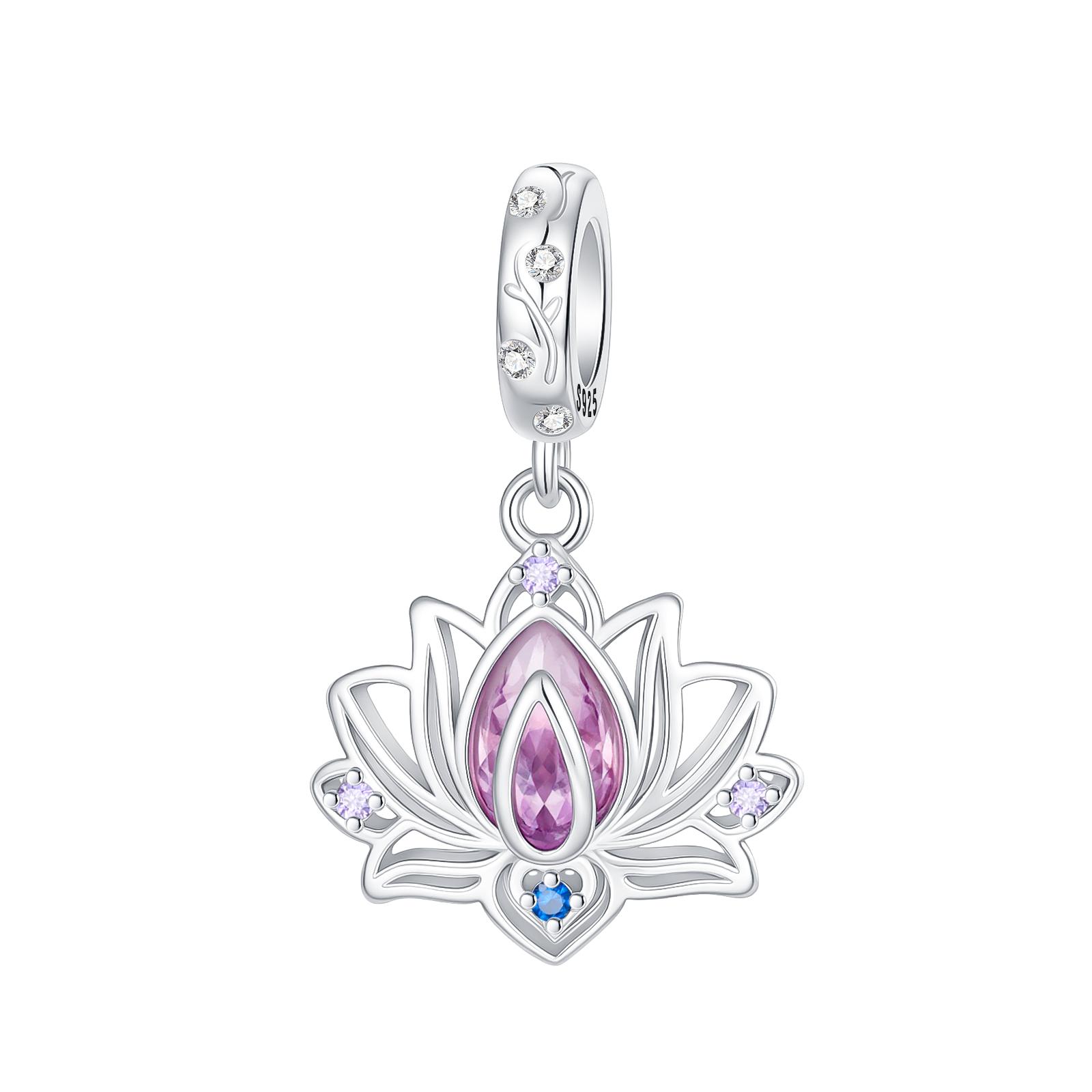

Lotus Flower Charm Bead Components Bead Component Copper Metal Dangle Pendant Bead Component Compatible With Bangle Bracelet High Quality Fine