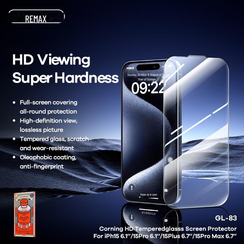REMAX Ruiliang HD Tempered Glass Screen Protector for Apple 15 - Anti-Fingerprint
