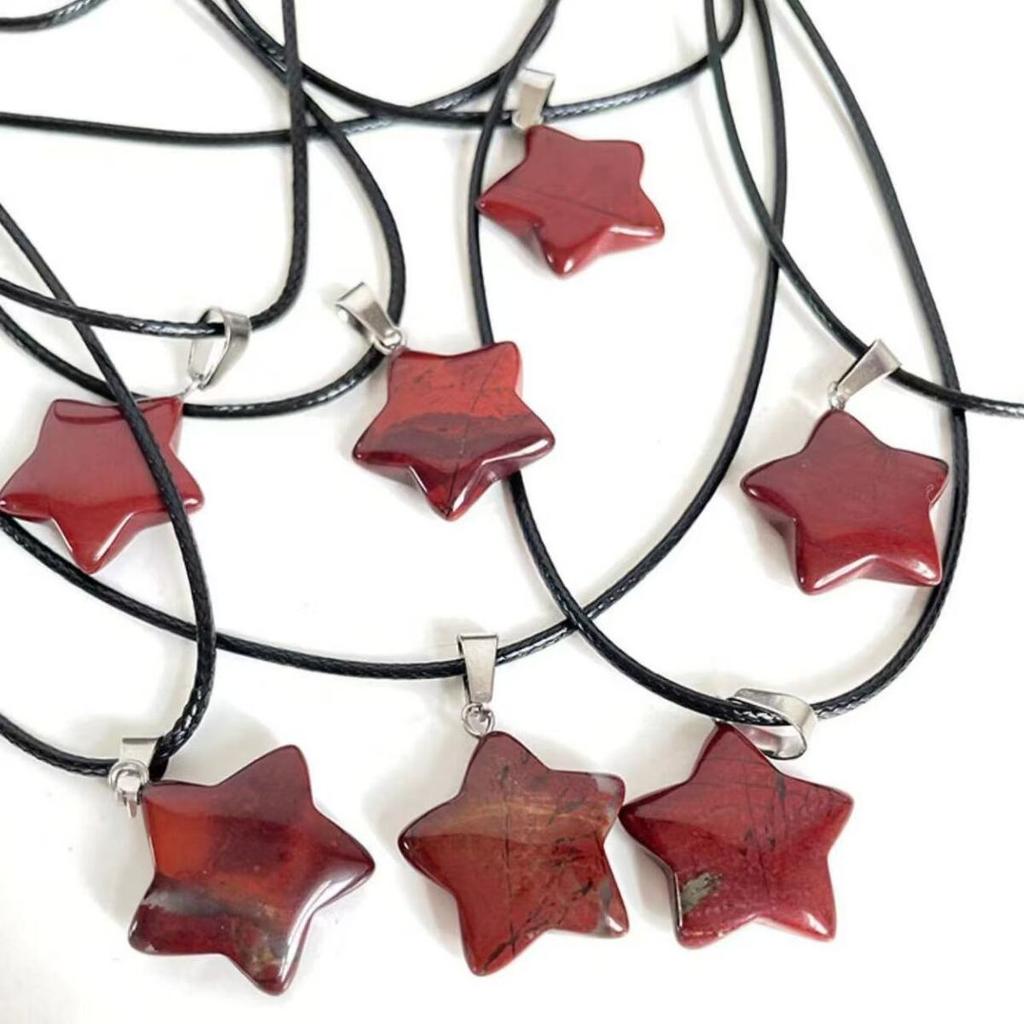 Trend Doğal Taş Altıgen Kristal Gül Kuvars Opal Yıldız Kolye Kolye Kadınlar için Florit Lapis Mermi Sarkaç Takı Hediye