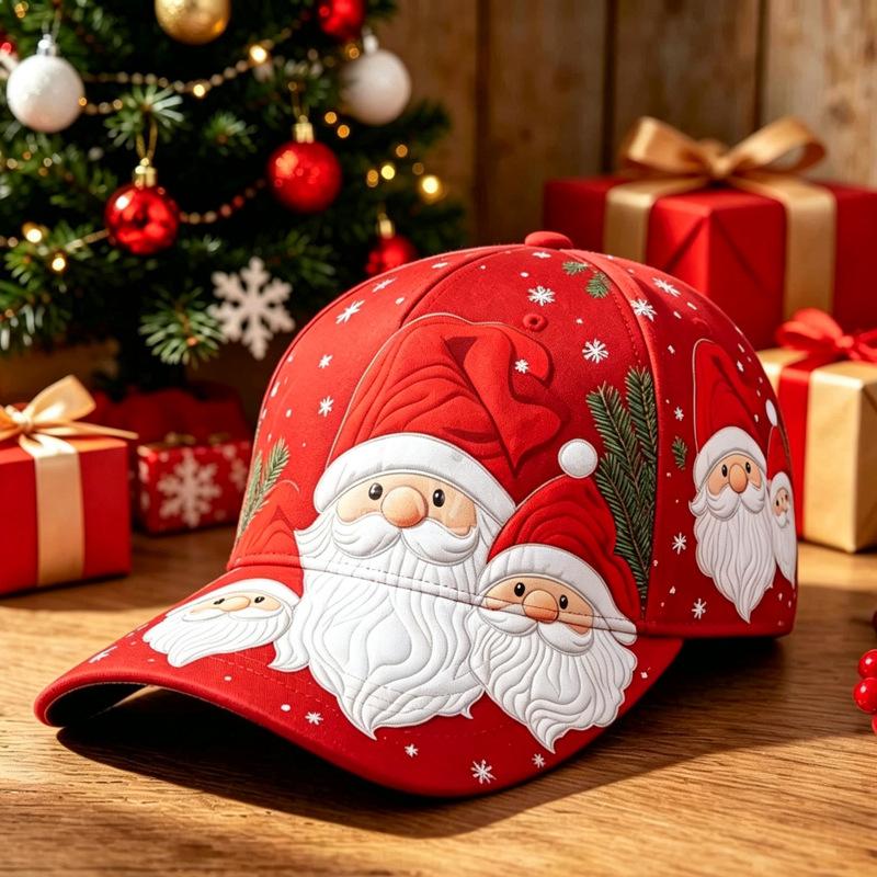 New Christmas Hat Digital Printing Fashion Bent Bend Baseball Cap Retro Baseball Cap