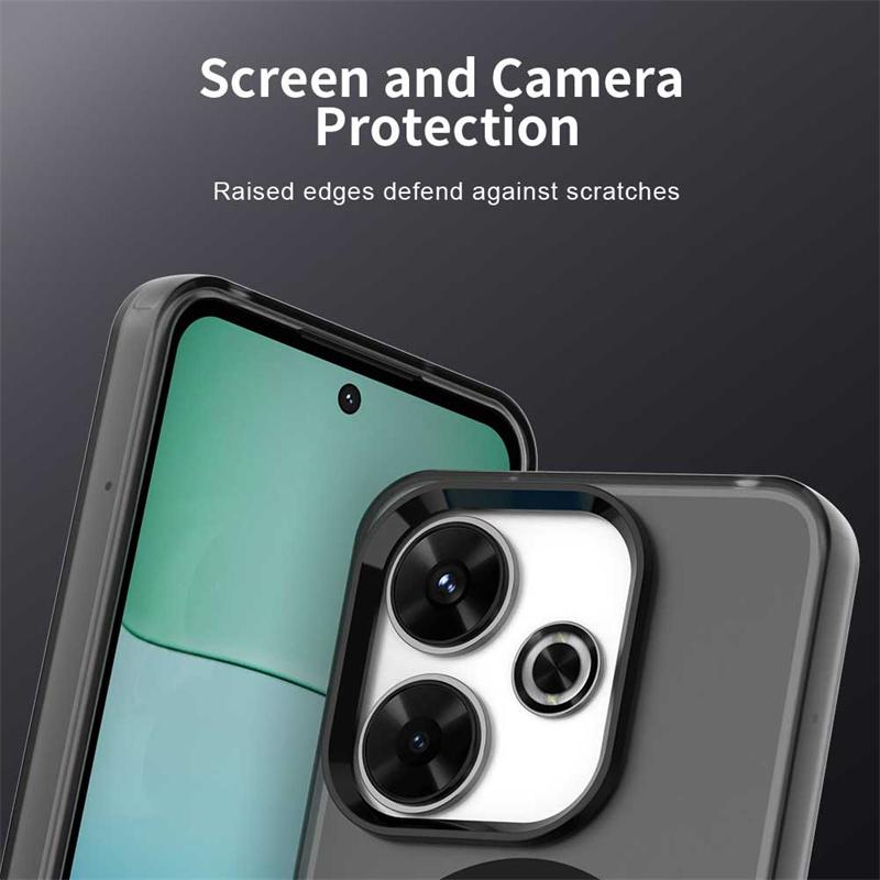 For Xiaomi Redmi 13x Case Magsafe Wireless Charging Cover For Xiaomi Redmi 13x Matte PC TPU Phone Bumper For Xiaomi Redmi 13x