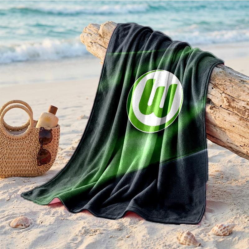 VfL Wolfsburg FC Print Microfiber Beach Towel Quick Dry Absorbent Large Towel For Beach Swimming Travel