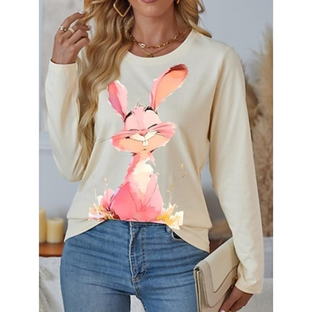 

Women s 100% Cotton T shirt Tee Daily Weekend Casual Long Sleeve White Fall Winter 2XL