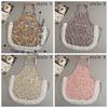 Wear Resistant Neck Hanging Apron Floral Lace Cooking Apron Portable Canvas Apron  Women