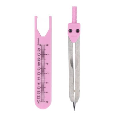EKG Calipers Stainless Steel 0?2.4in Ruler Drafting Divider Measuring Tool for Nursing Pink
