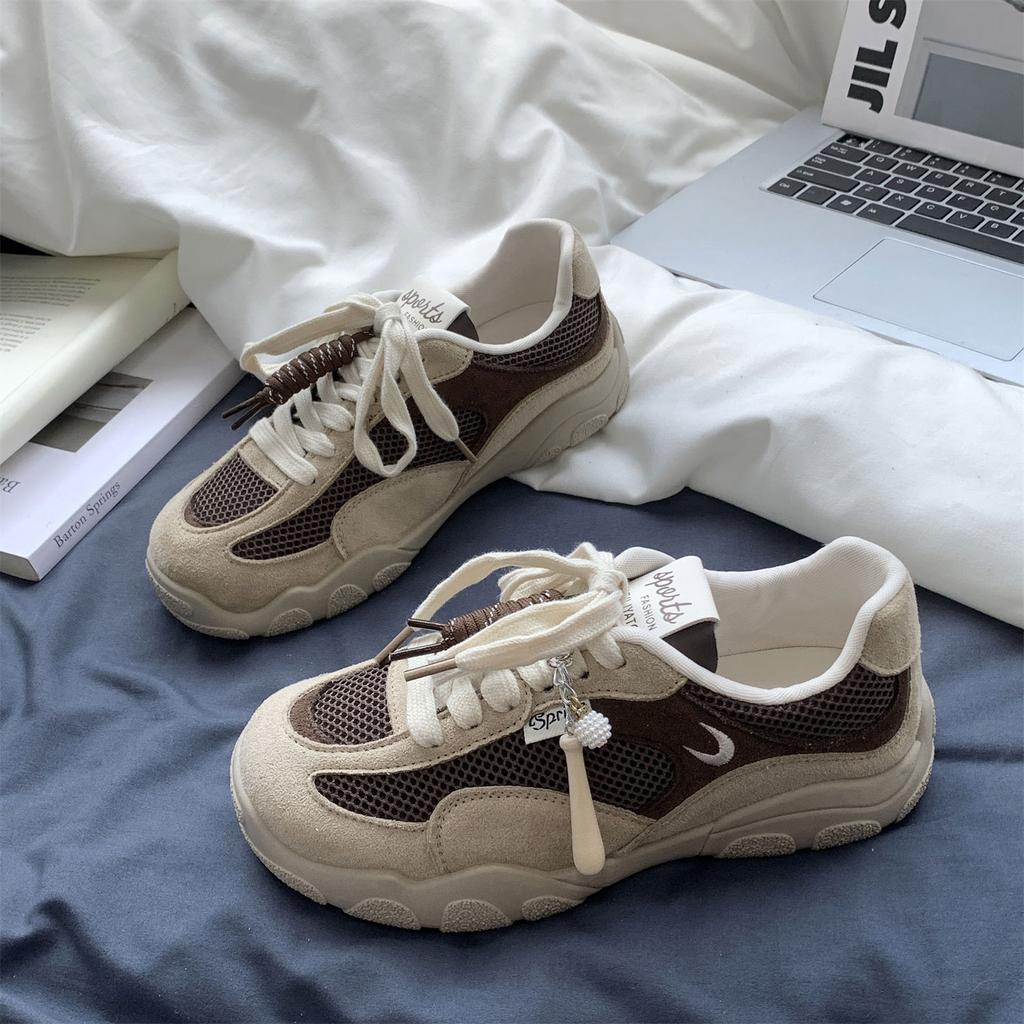 Zhike~ 2025 nové podzimní retro síťované prodyšné ležérní sportovní boty na platformě všestranné německé tréninkové boty