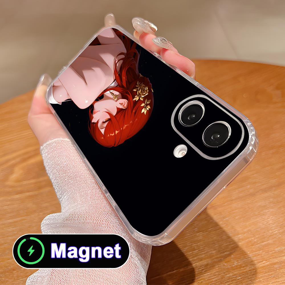 HSR Himeko Clear TPU Magsafe Mobile Phone Case for iPhone 17 16 15 14 13 12 11 Air Pro Max Plus Mini Colorful Cover