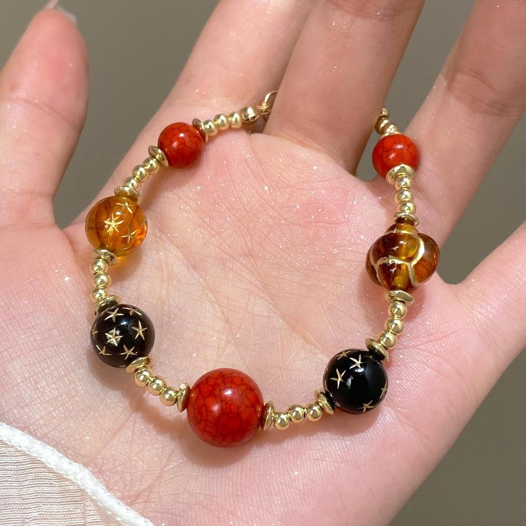 Retro Ethnic Style Flower Butterfly Bead Bracelet For Women