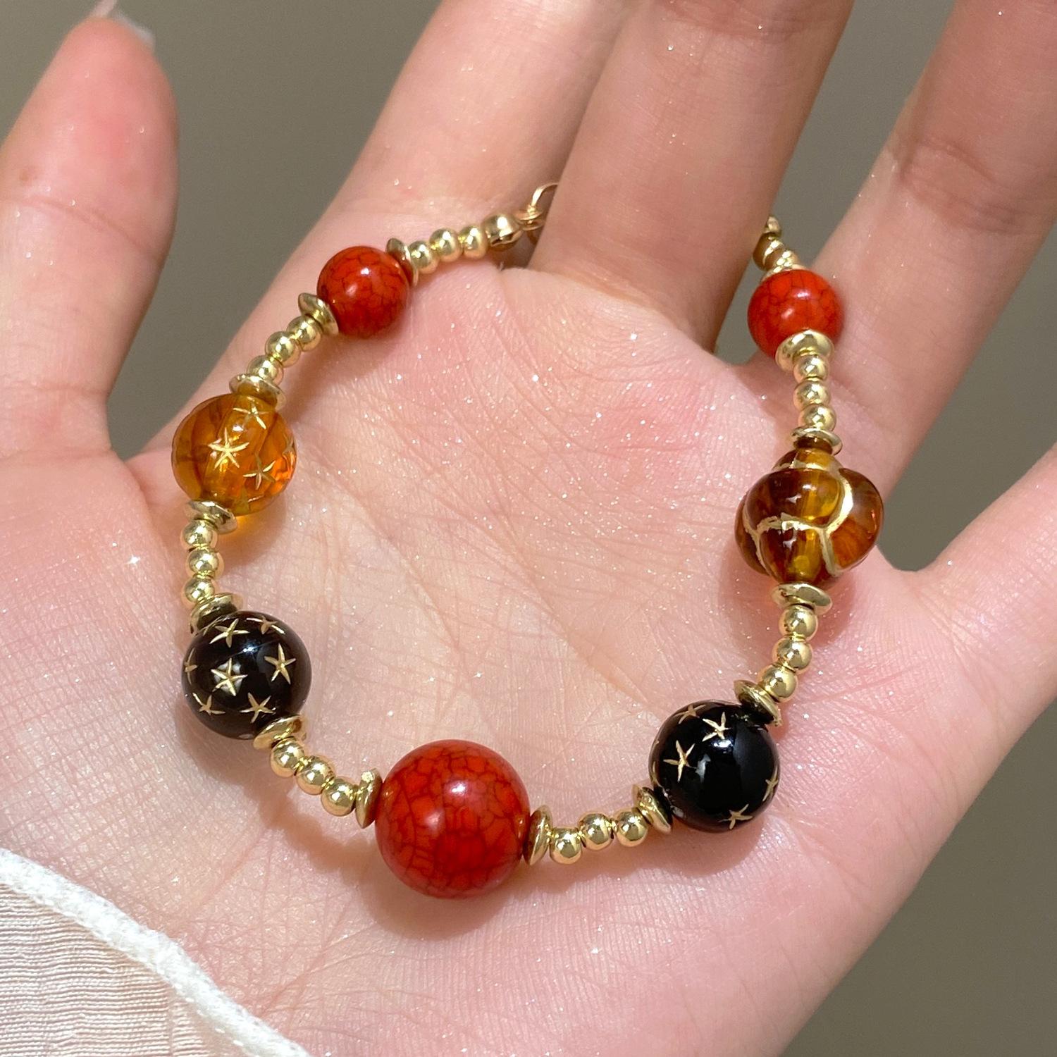 

Retro Ethnic Style Flower Butterfly Bead Bracelet For Women 1 pcs