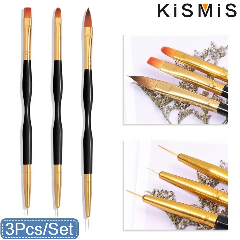 French Stripe Nail Art Line Brush Set 3 Piece Professional Nail Painting Brush Set Beauty Salon Tools