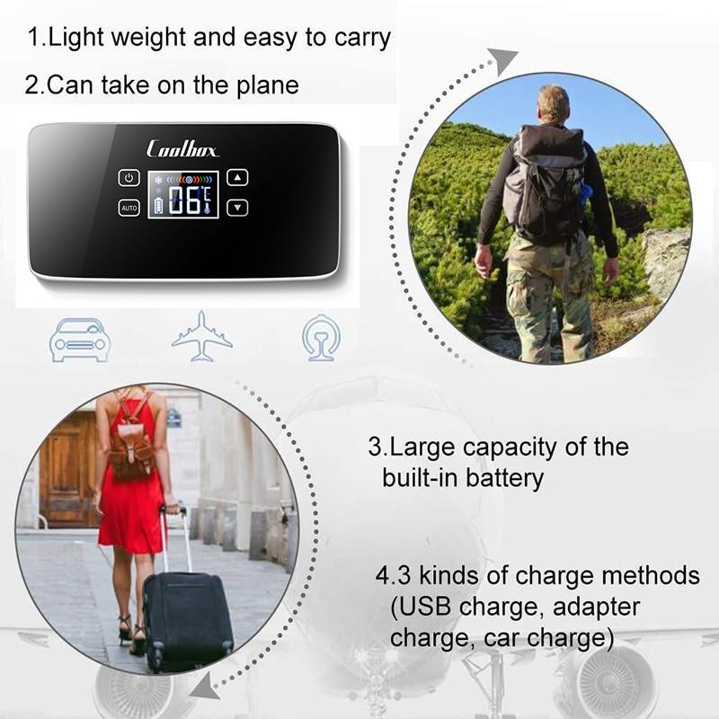 0-18 Degrees Refrigerated Insulin Pill Medicine Carrying Case USB Charging Refrigerated Incubator High Power Mini Refrigerator