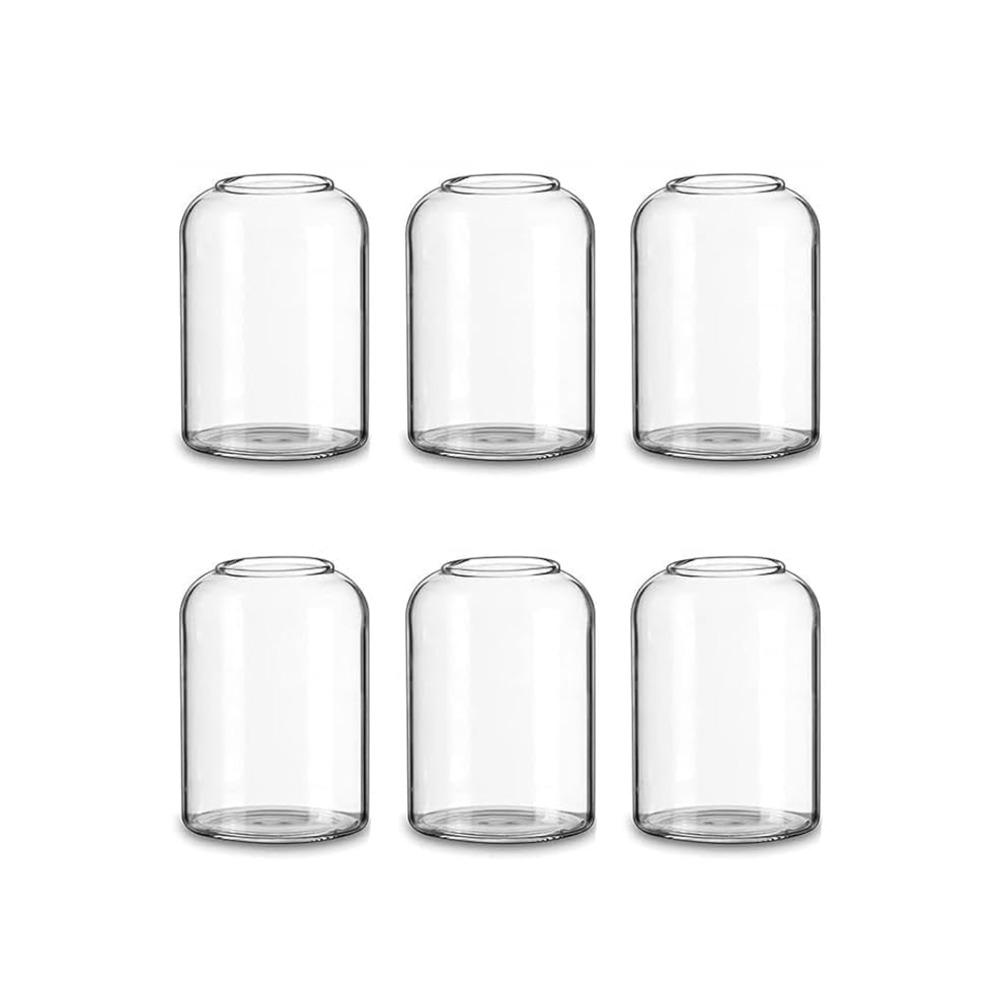 6pcs Glass Bud Vases for Centerpieces Clear Small Flower Vase Decor Bulk Simple Modern Decorative Vases for Flowers Candle Vase Wedding Centerpiece 6pcs