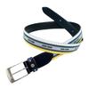 Sinacova Men's Casual Belt, Cowhide Leather with Tape, 35mm Wide, Fits Waist Up To 105cm, Adjustable, 24176030 (White)