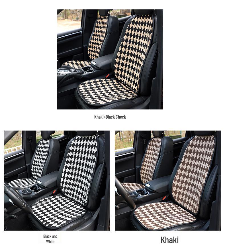 Universal Car Seat Cushion with Jacquard Knitted Diamond Grid - Anti-Slip, Fashionable Car Interior Accessory