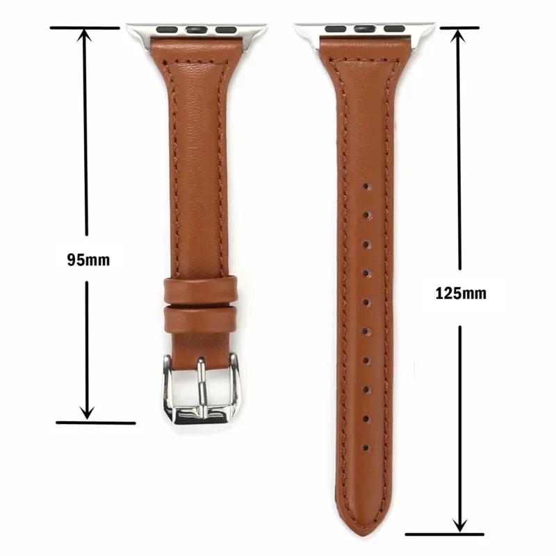 Slim Leather Strap for Apple Watch Bands 45mm 44mm 40mm 41mm 42mm 46mm Ultra 2 49mm 44 Mm Bracelet  10 9 8 7 Se 5 4 6