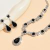 Water Drop Bridal Jewelry Set With Rhinestone Earrings And Necklace For Elegant Wedding Accessories