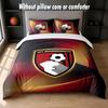 Bournemouth Football Design Bed Bedding Set 1 Duvet Cover + 2 Pillowcases Soft Breathable Household Bed Linens