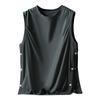 Vest Men's Sleeveless Shirt Summer Cotton Thin Fashion Brand Breasted American Basketball Sports Waistcoat Top Men's Clothing