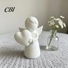 PLA Angel Decoration Mini Love Heart Figurine, 3D Printed White Statue, Modern Decor for Mother's Day, Valentine's Christmas Gift Statue