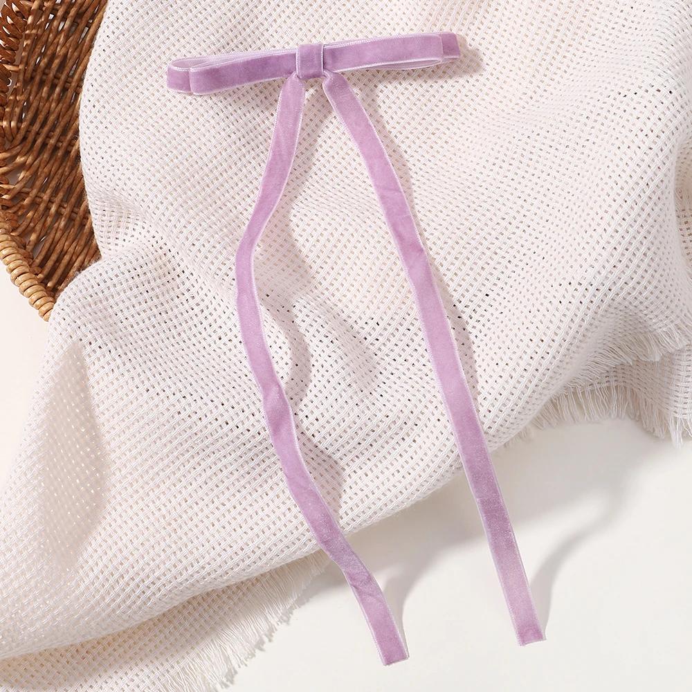 Vintage Big Large Velvet Bow Hairpins Barrettes For Women Girls Wedding Long Ribbon Korean Hair Clip Hairgrip Hair Accessories