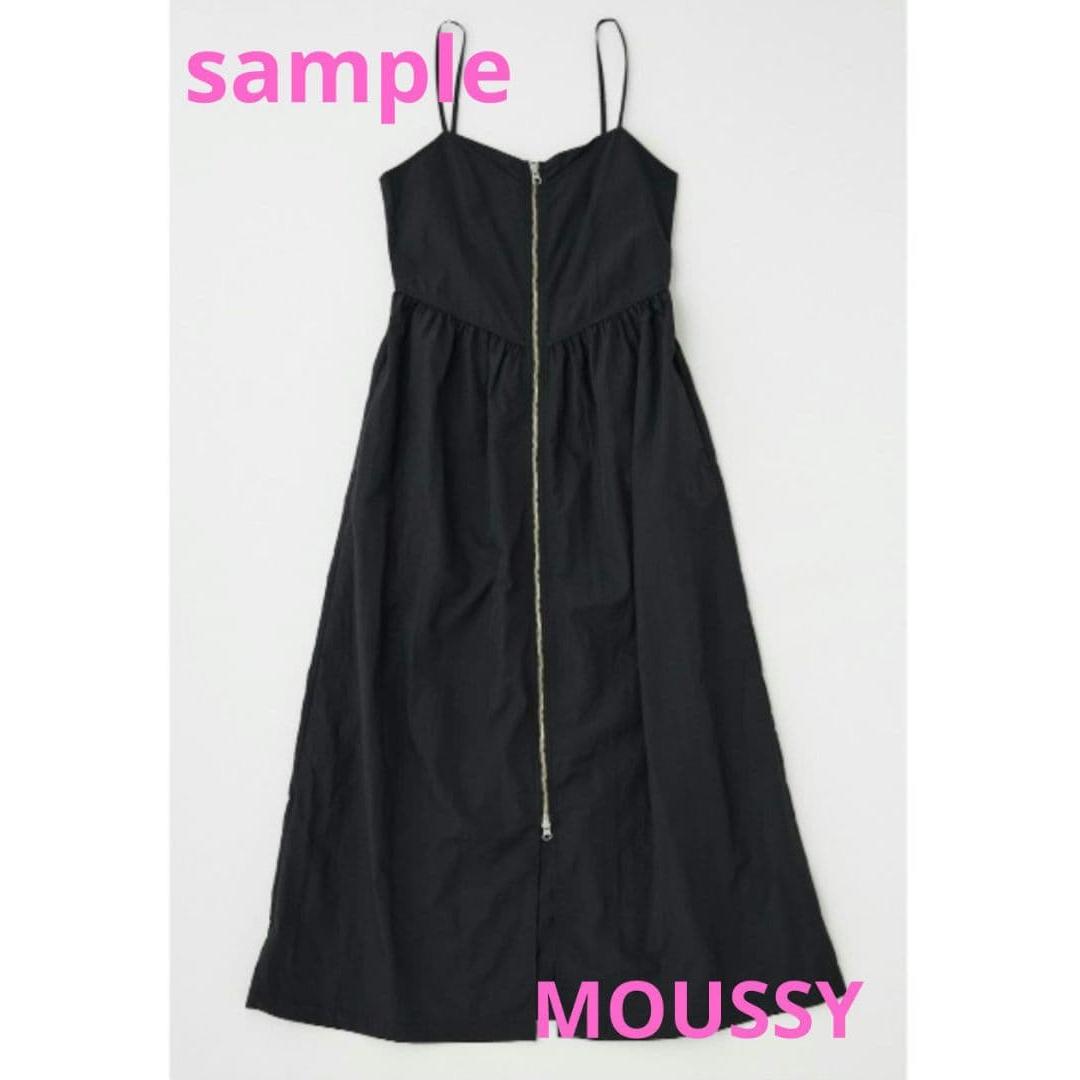 [MOUSSY]FRONT ZIP NYLON cami dress