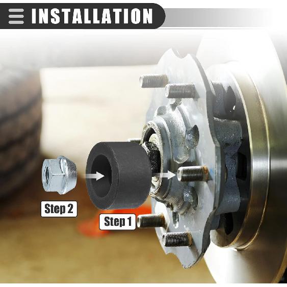 Motoforti Universal Wheel Stud Taller Tool, Tire Stud Tool, M12X1.25 M12X1.5 M14X1.5, Iron, With 3/4" Hex Wheel Lug Nuts, Silver Tone, 1 Set