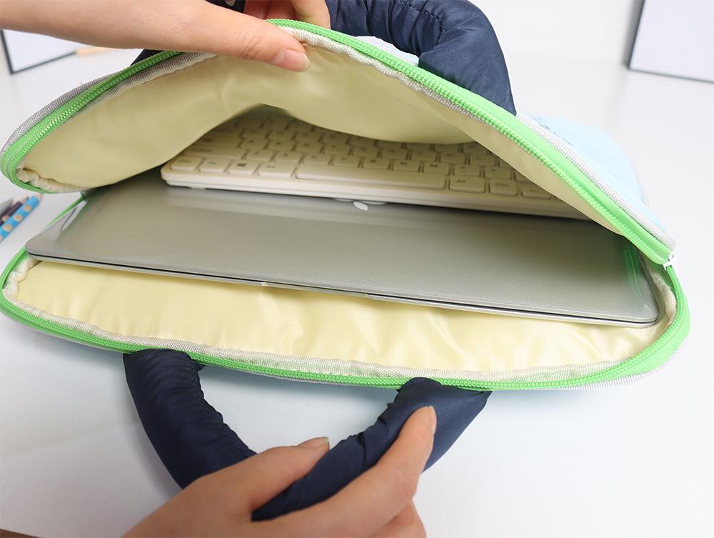 14-Zoll Damen-Laptoptasche mit Stickerei, stoßfest für 11" iPad/16" Notebook, modische Space-Baumwolle