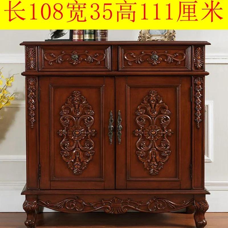 oak door shoe cabinet entrance entrance solid wood door large capacity balcony locker