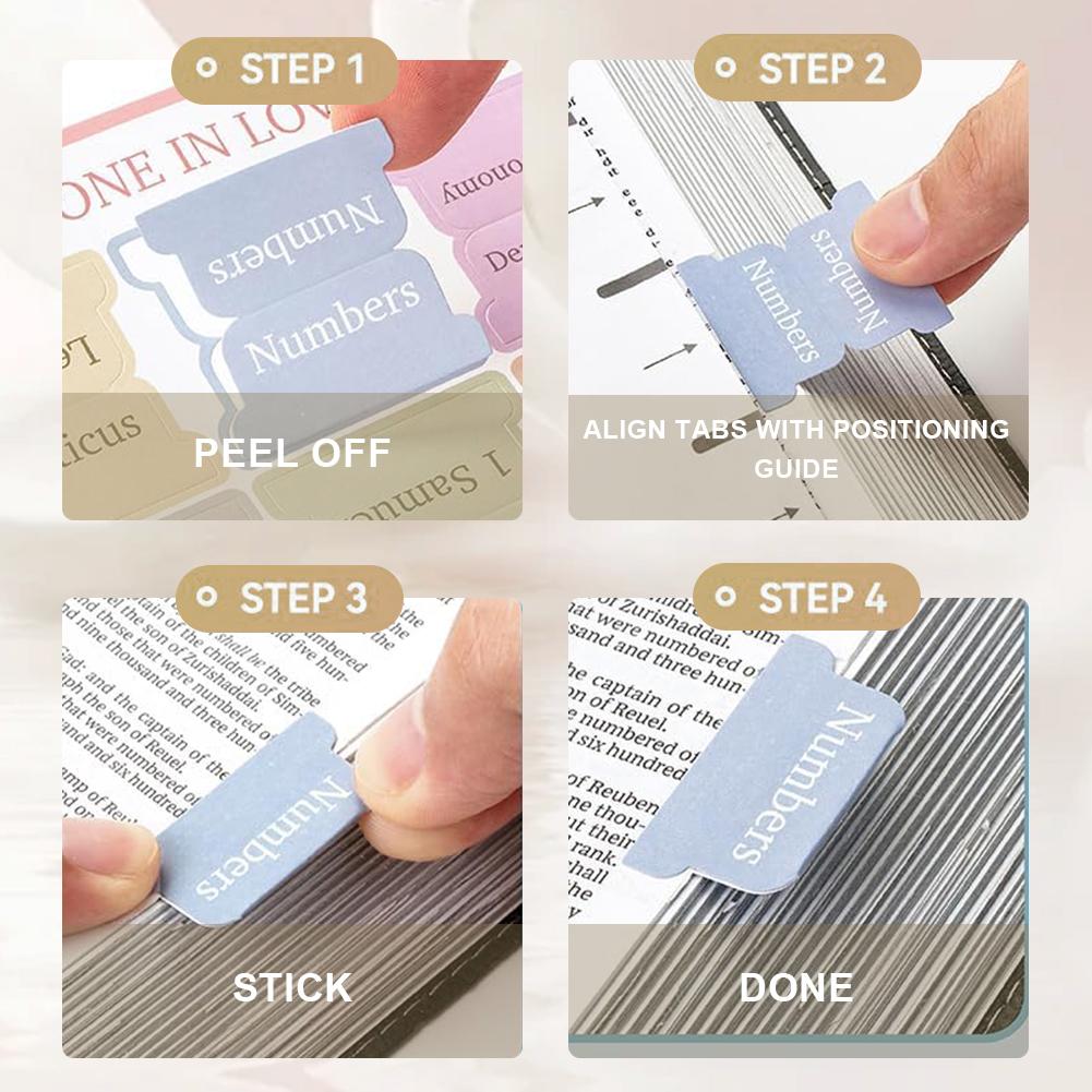 5 Sheet Bible Index Label Sticker Self-Adhesive Paper Tabs Study Tool (Morandi)