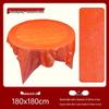 Round Disposable Plastic Tablecloth, 'Xi' Character, Waterproof & Oil-proof for Weddings, Banquets, Celebrations, and Picnics, Extra Thick