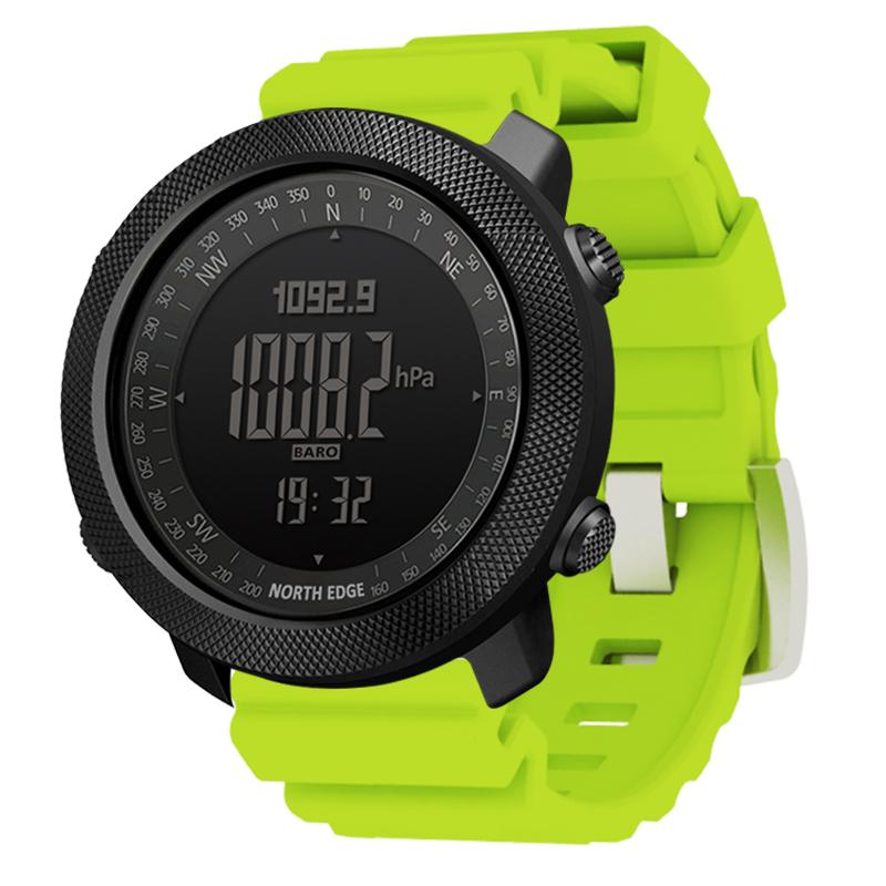 North Edge Herren Sportuhren Wasserdicht 50M LED Digitaluhr Herren Militärkompass Höhenbarometer
