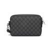 Gucci Ophidia Silver Logo Zipper Canvas And Leather Trim Crossbody Bag Men bags Gray 699439-UULHK-8576