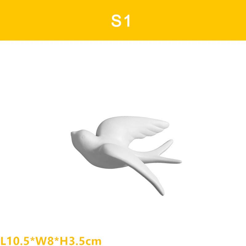 Ceramic Swallows Sparrow 3D Simple Ceramic Birds Murals Wall Hanging Decorations Crafts Home Ornaments Home Wall Sculptures RE