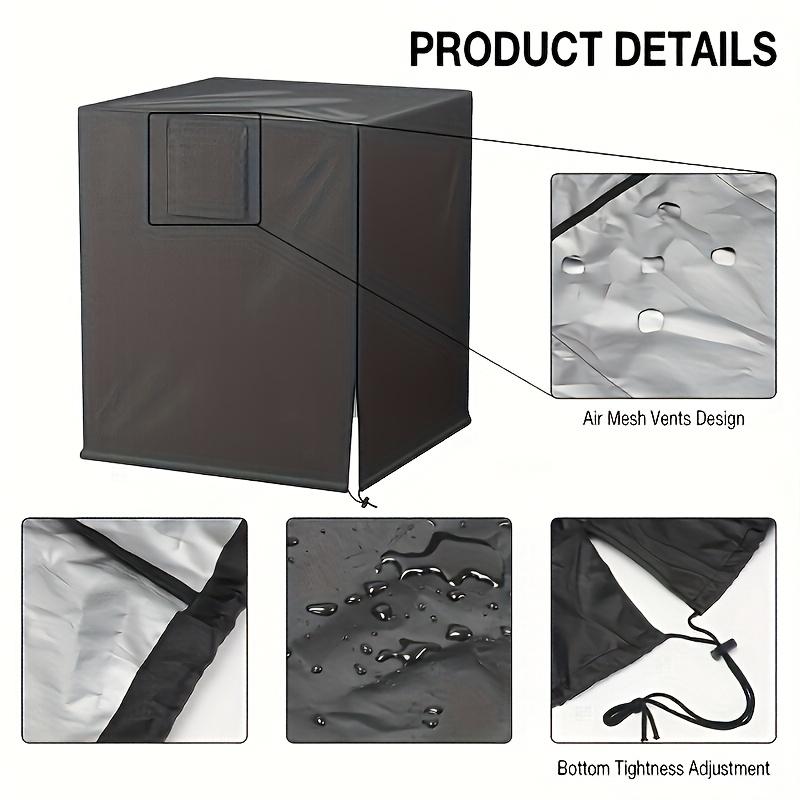 Heavy-Duty Full-Covering AC Cover, Black High-Efficiency Protector Designed for Outdoor Central Air Conditioners
