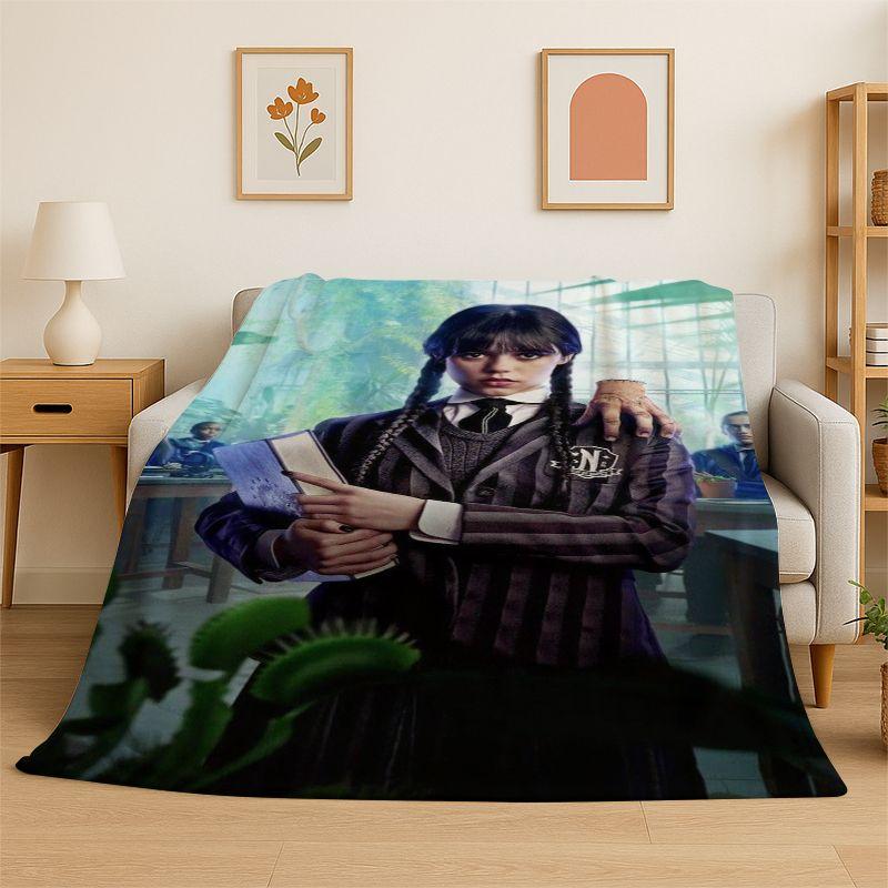 Classic W-Wednesday TV Soft Flannel Throw Blanket,Cozy Blanket for Bed,Couch,Sofa,Bedroom,Living Room,Travel,Picnic  Camping