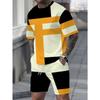 Tendenza moda street style urbano set da uomo con girocollo manica corta e pantaloncini, semplice casual e comodo per l'esterno