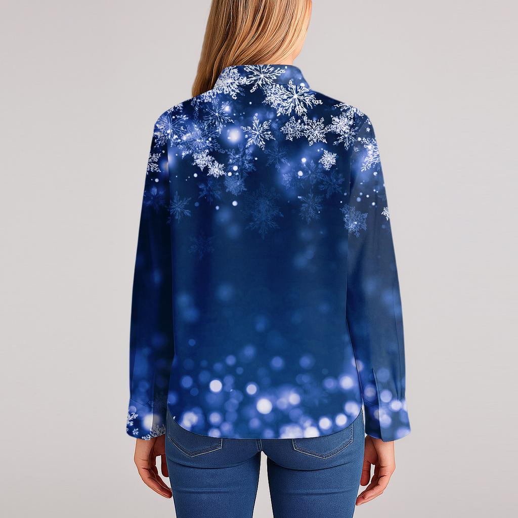 Dameskjorte med blomsterprintknapper, langermet avslappet vanlig skjorte bluser avslappet plussstørrelse basic topper