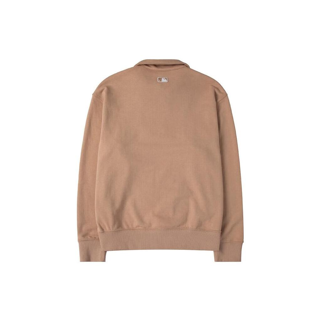 MLB Sweatshirts Unisex Beige Yellow Stand Collar Moderate Regular 3AMTB0534-43BGS
