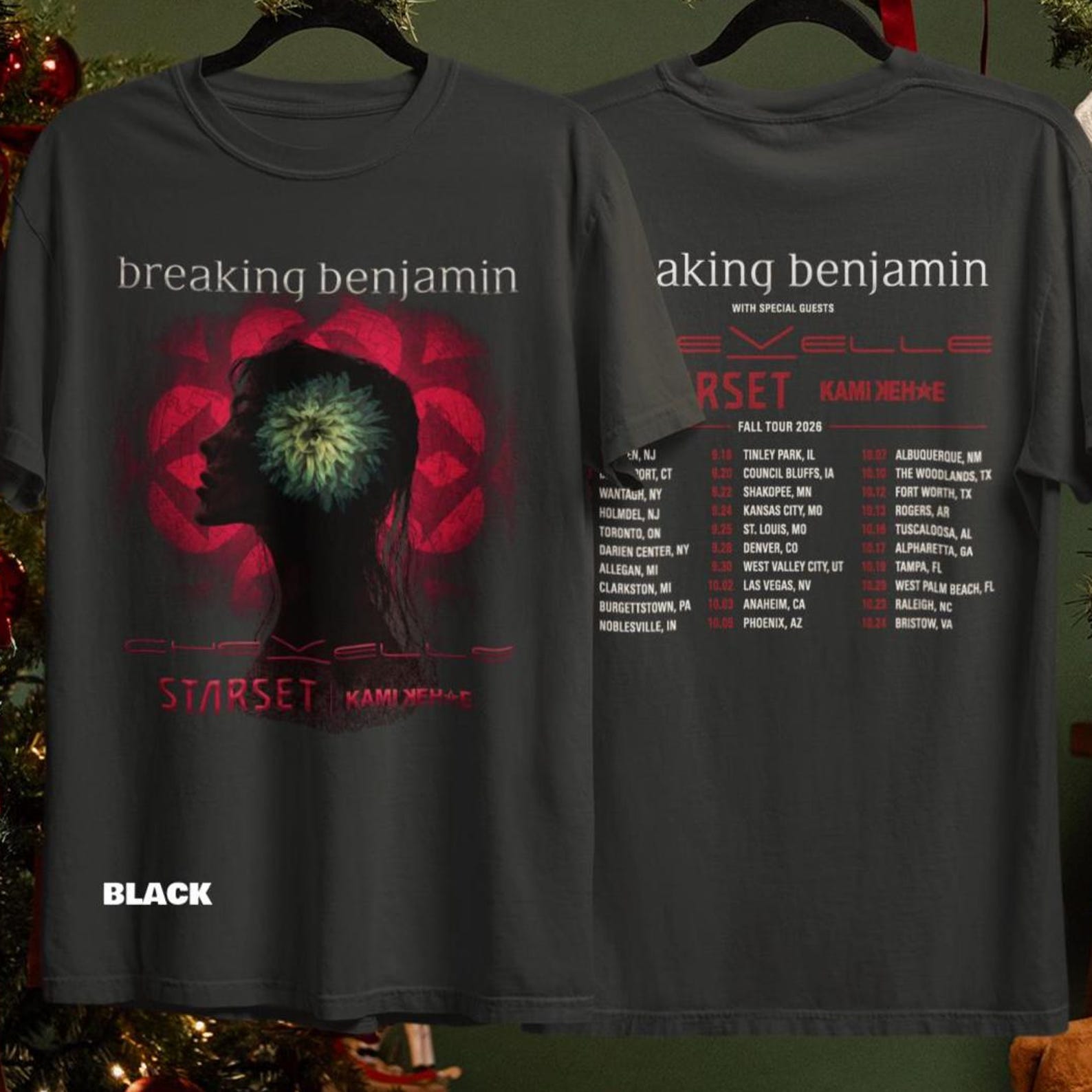 Unisex Breaking Benjamin 2026 Tour Shirt | Rock Band Graphic Tee | Music Fan Gift 4XL