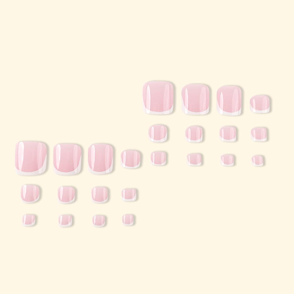 Trendy French White Edge Toenail Stickers - Easy-to-Apply Finished Nail Pieces